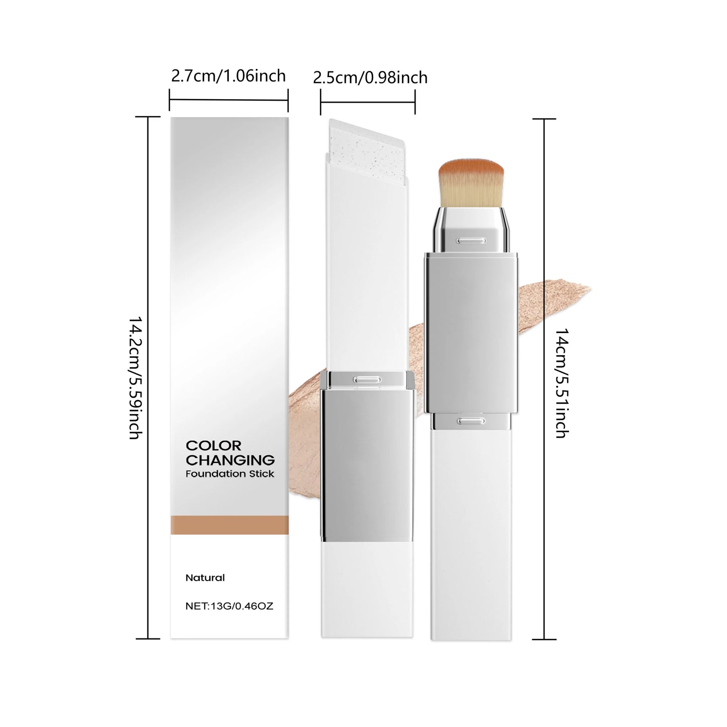 Color-changing 2-in-1 Makeup Foundation Stick Moisturizing Lightweight Brighten Matte Base Makeup Foundation Concealer Makeup